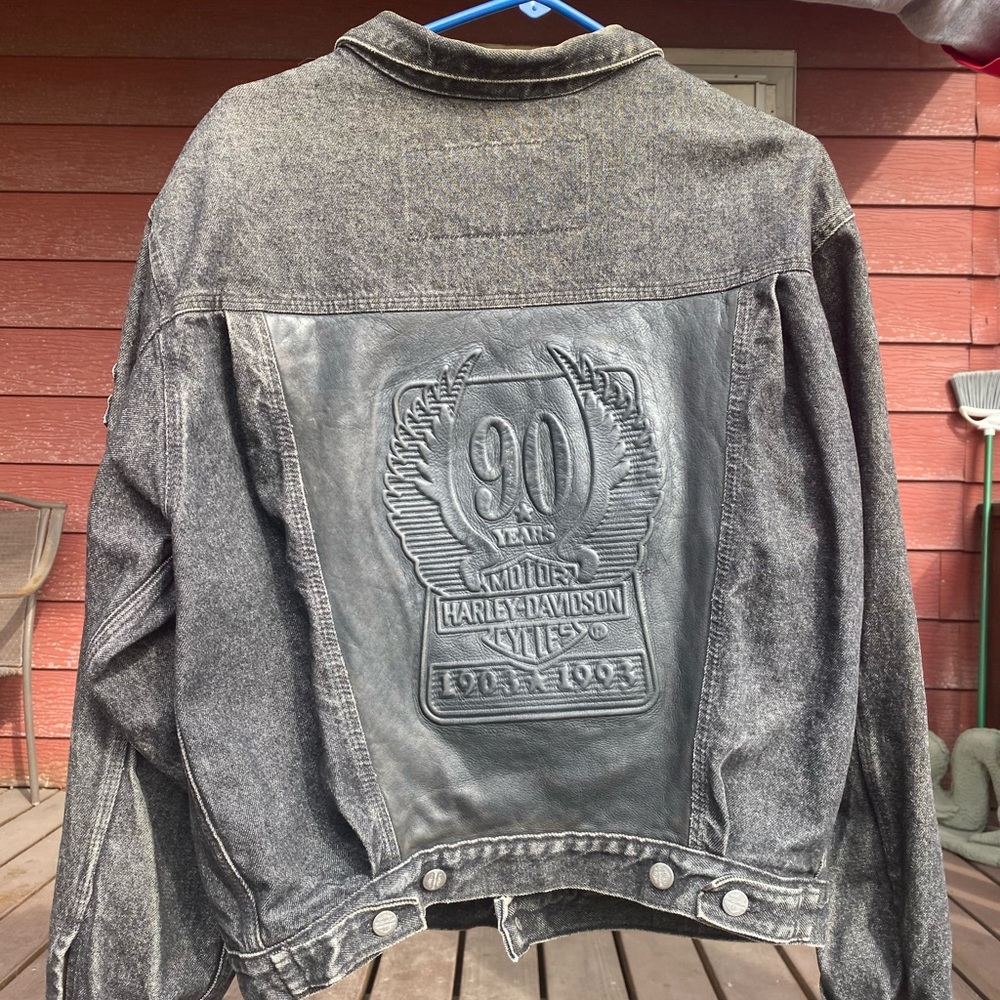 Harley Davidson Black Jean/Leather Jacket
